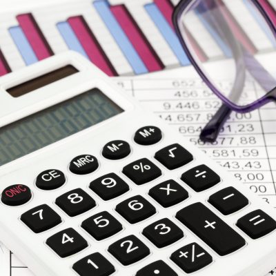 a calculator and various statistics when calculating the balance sheet, revenue and profit.